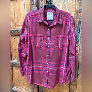 Mossimo Boyfriend Fit Flannel Shirt L EUC